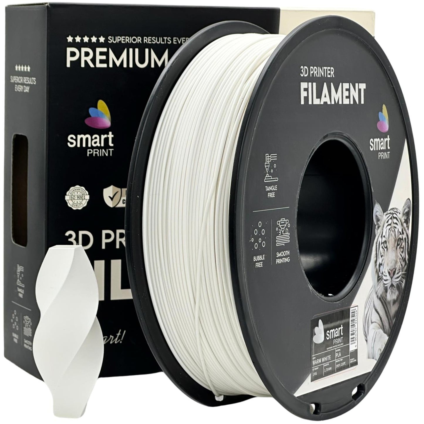 PLA Weiß, 1.75mm, +/- 0.03mm - Smart Print Filament