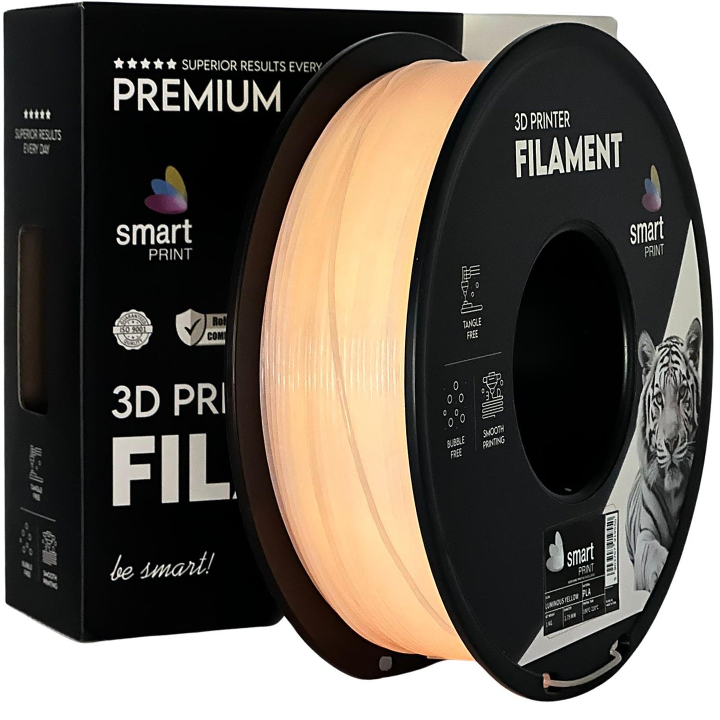 PLA leuchtend Gelb, 1.75mm, +/- 0.03mm - Smart Print Filament