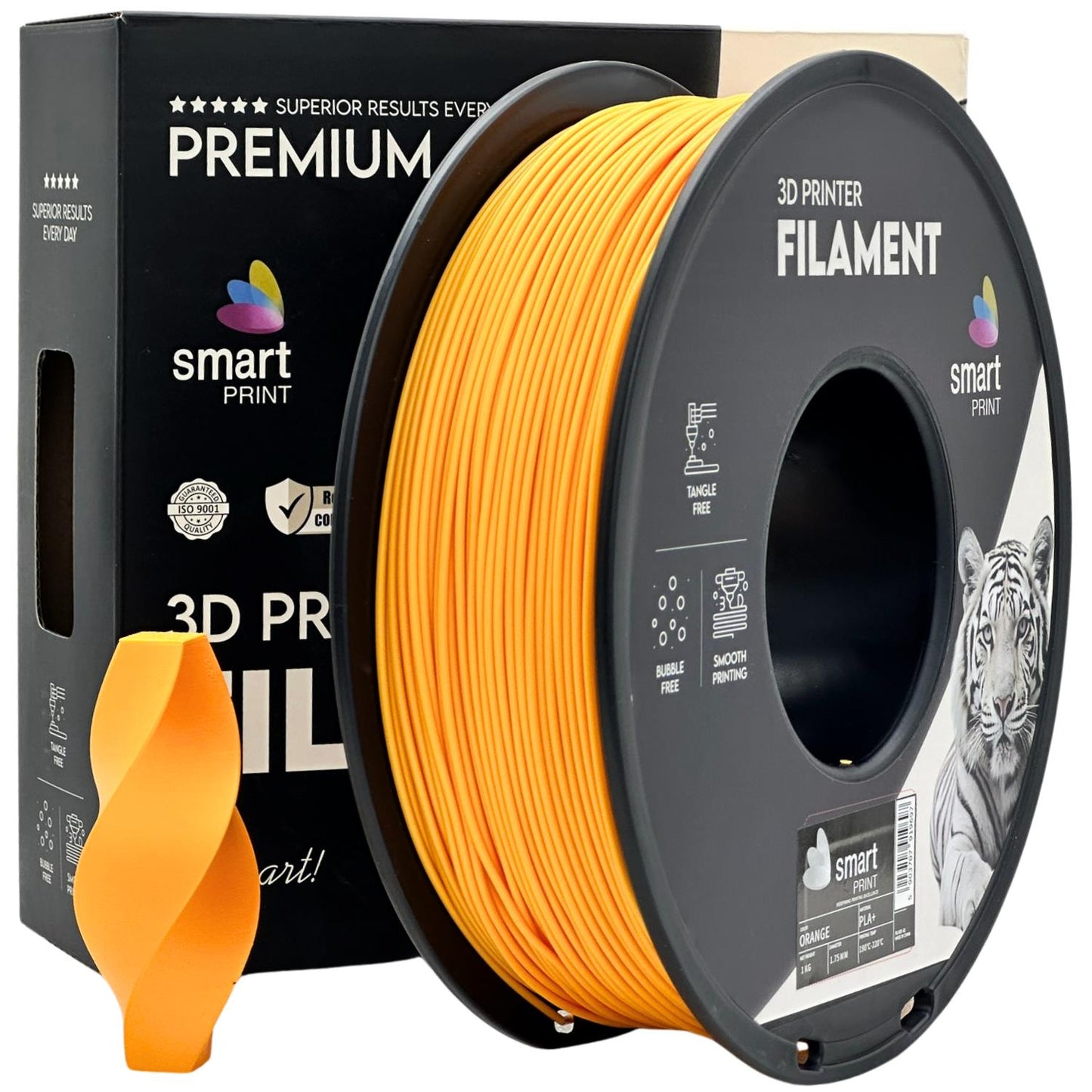 PLA+ Orange, 1.75mm, +/- 0.03mm - Smart Print Filament