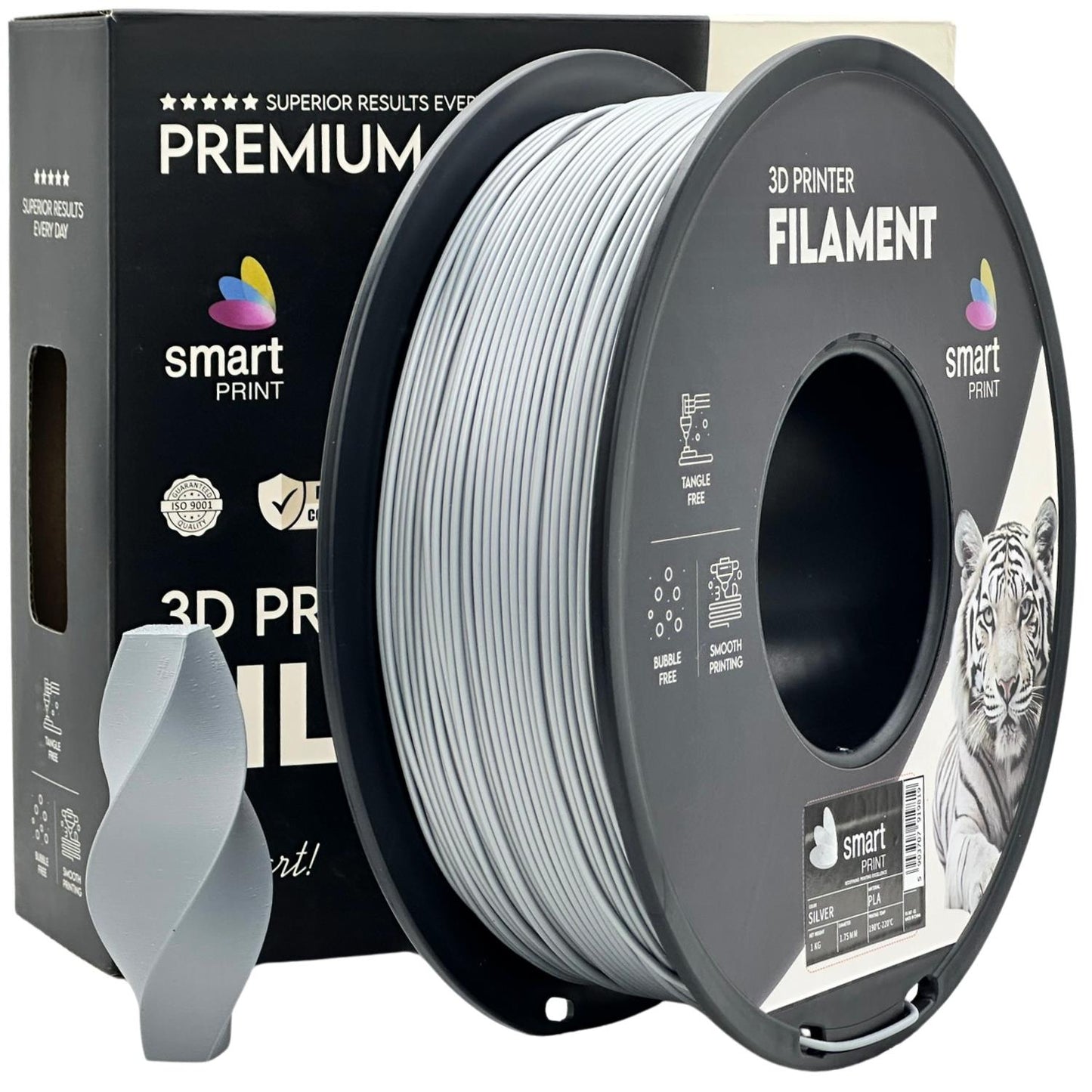PLA Silber, 1.75mm, +/- 0.03mm - Smart Print Filament