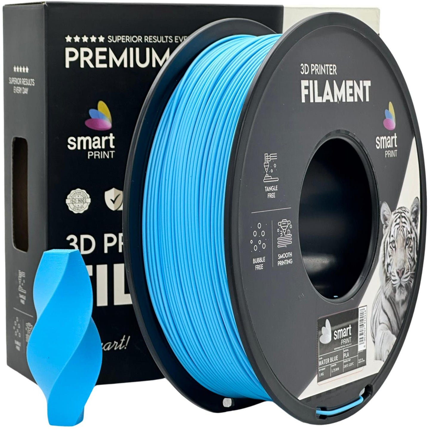 PLA Wasserblau, 1.75mm, +/- 0.03mm - Smart Print Filament