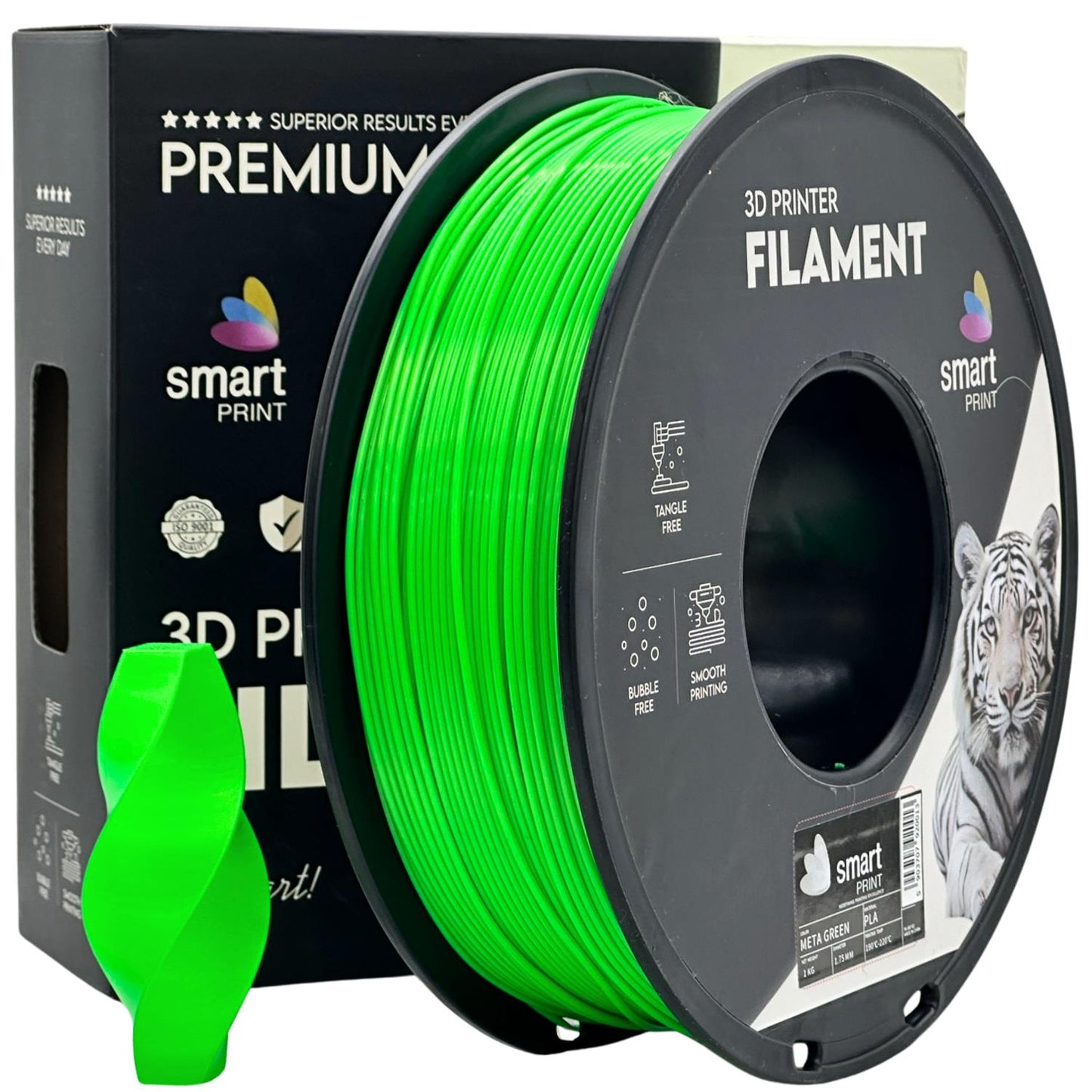 PLA meta Grün, 1.75mm, +/- 0.03mm - Smart Print Filament