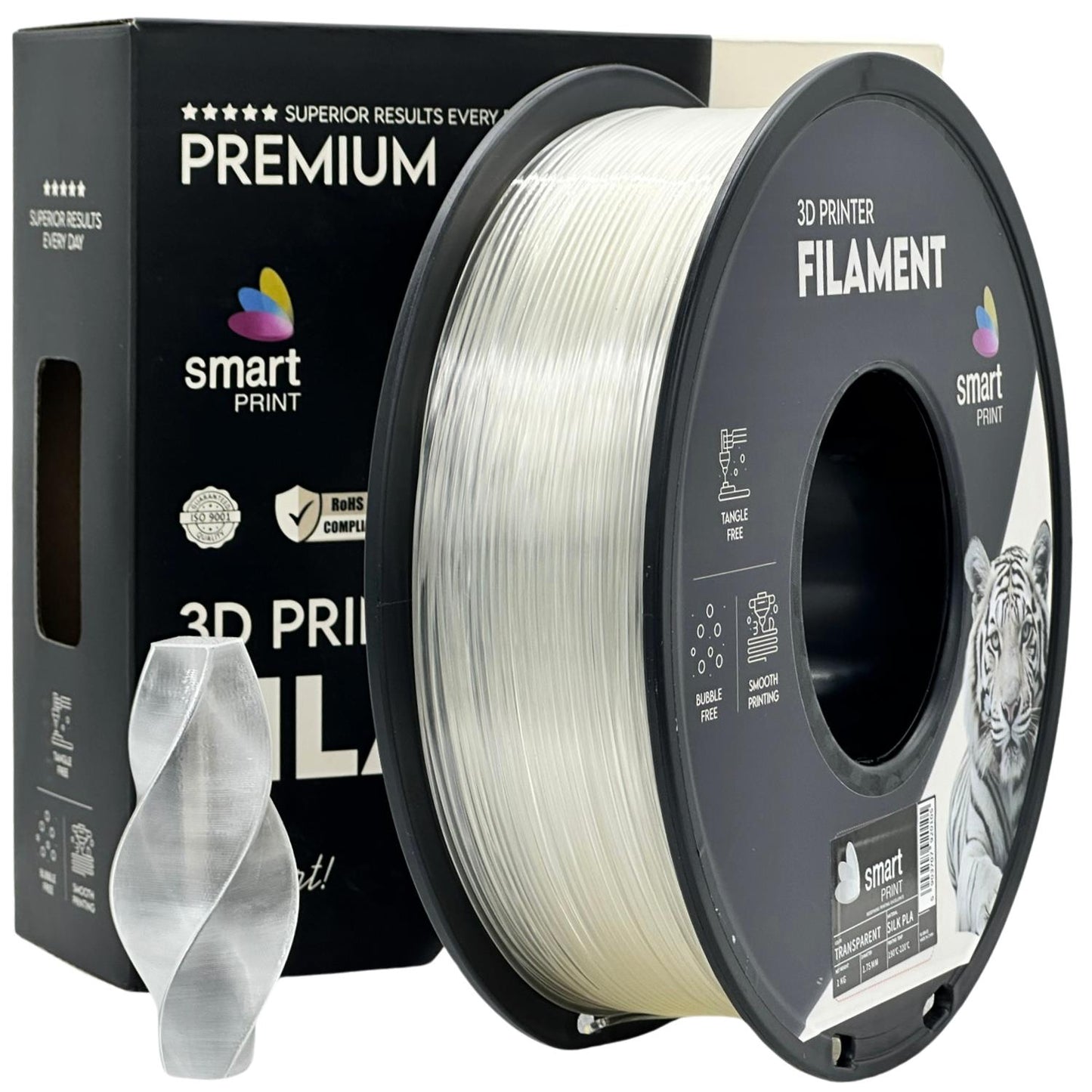 Silk PLA Transparent, 1.75mm, +/- 0.03mm - Smart Print Filament