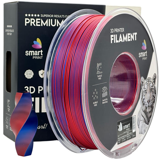 Silk PLA Filament Rot Blau zweifarbig 1.75mm – Smart Print