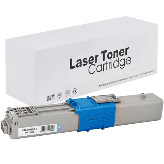 Oki 44973535 Toner für C301DN (C / MC) – Cyan, 1500 Seiten, kompatibler Ersatz